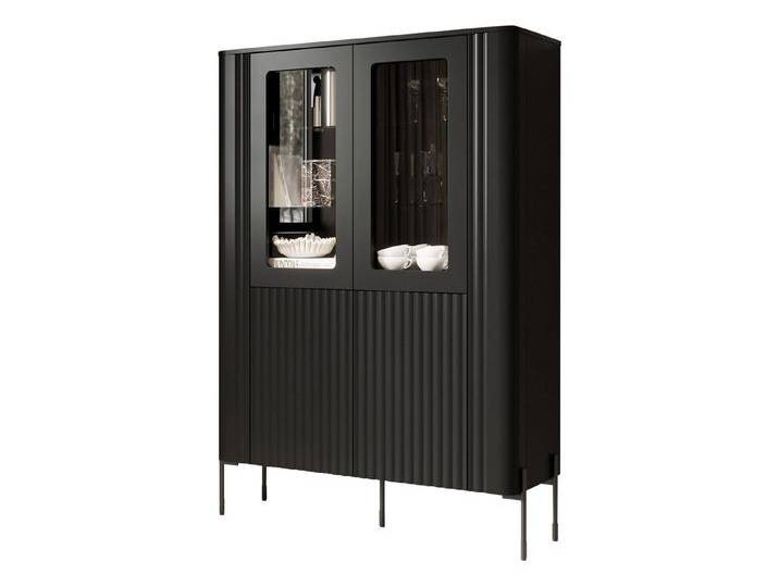 MIRJAN24 Vitrine Vera (mit zwei Drehtüren) gehärtetem Glas, schwarz von Mirjan24