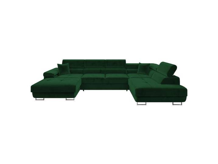 MIRJAN24 WOHNLANDSCHAFT, Grün, 7-Sitzer, rechts montierbar,Rechteckig, 346x90x203 cm, Wohnzimmer, Sofas & Couches, Wohnlandschaften, Wohnlandschaften in U-Form von Mirjan24