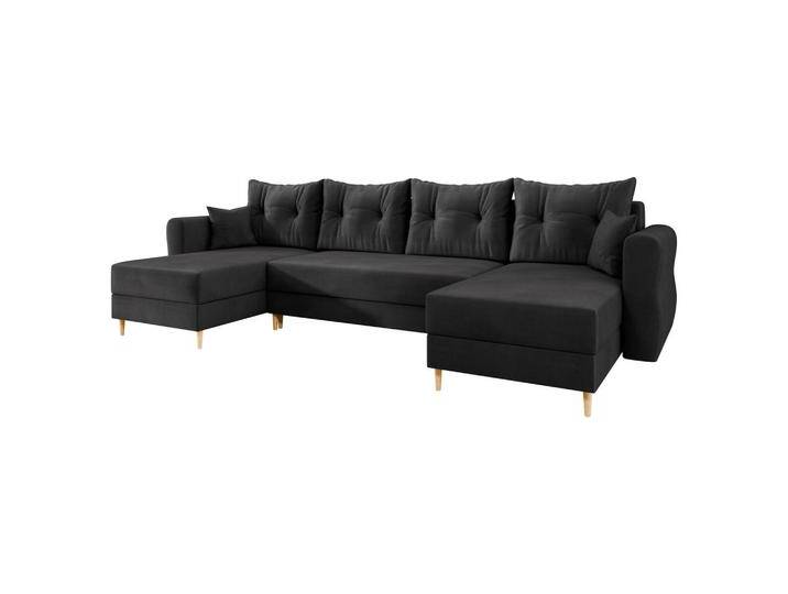 MIRJAN24 WOHNLANDSCHAFT, Schwarz, 7-Sitzer, U-Form,Rechteckig, 310x85x138 cm, Wohnzimmer, Sofas & Couches, Wohnlandschaften, Wohnlandschaften in U-Form von Mirjan24