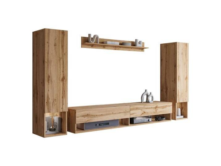 MIRJAN24 WOHNWAND, Eiche Wotan, Rechteckig, 30x130x33 cm, Wohnzimmer, Wohnwände, Anbauwände von Mirjan24