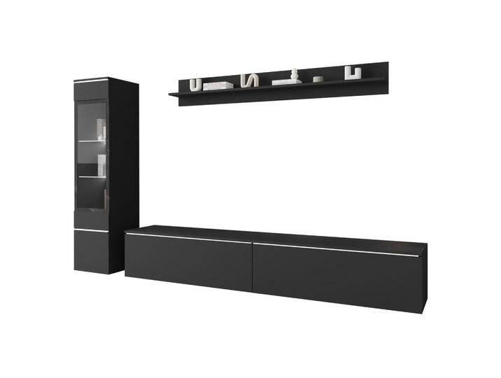 MIRJAN24 WOHNWAND, Schwarz, Rechteckig, 33x30x180 cm, Wohnzimmer, Wohnwände, Anbauwände von Mirjan24