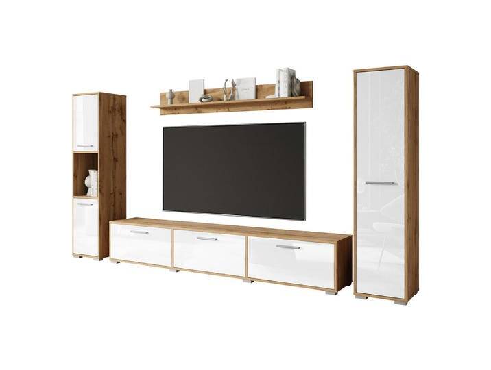 MIRJAN24 WOHNWAND, Weiß, 180x30x31 cm, Wohnzimmer, Wohnwände, Anbauwände von Mirjan24