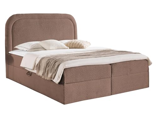 Mirjan24 Boxspringbett Busnik mit Topper und Matratze, Polsterbett mit 2 Bettkästen, Bett mit Kopfteil, Bettgestell für Schlafzimmer (Coral 45, 160 x 200 cm) von Mirjan24