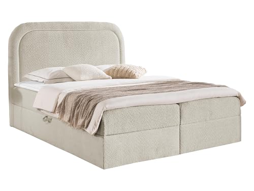 Mirjan24 Boxspringbett Busnik mit Topper und Matratze, Polsterbett mit 2 Bettkästen, Bett mit Kopfteil, Bettgestell für Schlafzimmer (Coral 65, 160 x 200 cm) von Mirjan24
