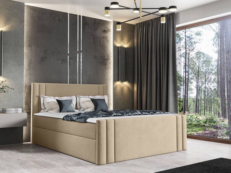 MIRJAN24 Boxspringbett Carmen (Kopfteil, Fußteil, Matratze, Topper), Bettgestell mit 2 Bettkästen, Polsterbett von MIRJAN24