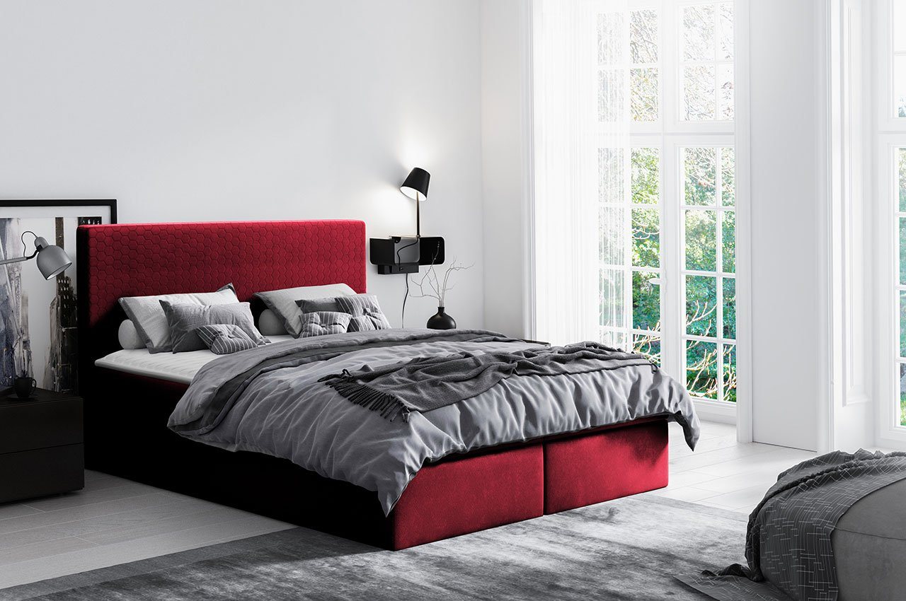 MIRJAN24 Boxspringbett Cosmo (Matratze, Topper und Kopfteil), B: 120/140/160/180/200 cm, zwei Bettkästen für die Bettwäsche von MIRJAN24