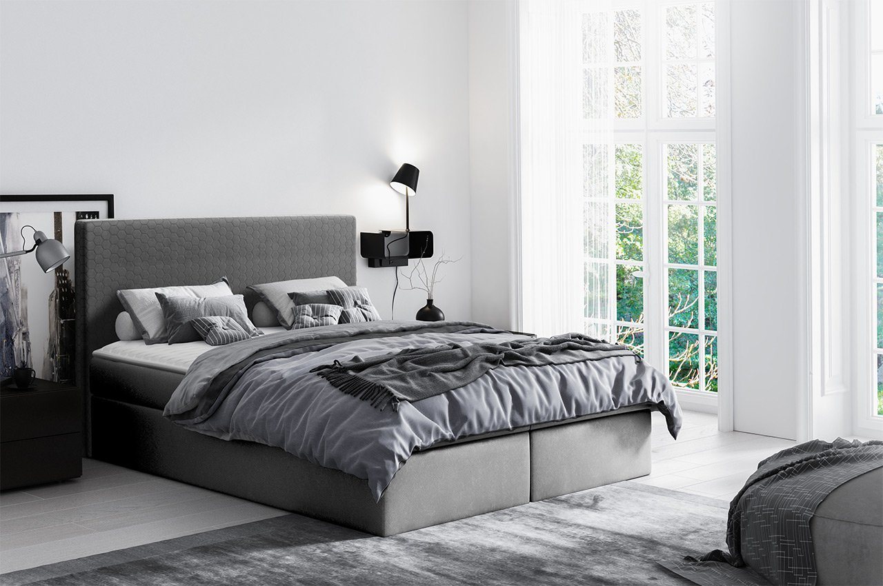 MIRJAN24 Boxspringbett Cosmo (Matratze, Topper und Kopfteil), B: 120/140/160/180/200 cm, zwei Bettkästen für die Bettwäsche von MIRJAN24