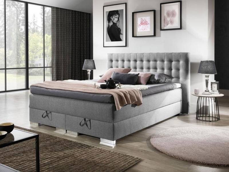 MIRJAN24 Boxspringbett Kacper 2 (mit Hauptmatratze, Topper), zwei Bettkästen mit Gasdruckfedern von MIRJAN24
