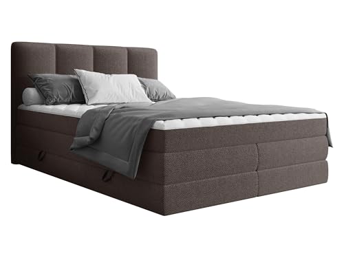 Mirjan24 Boxspringbett Pregito mit 2 Bettkästen, Komfort-Polsterbett mit Bonell- und Taschenfederkernmatratze, Doppelbett mit Polsterkopfteil (Onega 03, 180x200cm) von Mirjan24