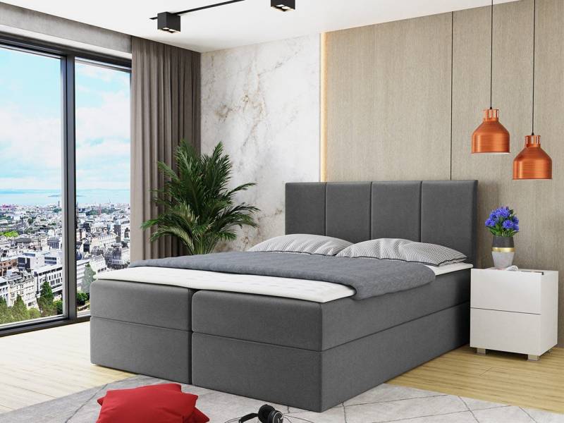 MIRJAN24 Boxspringbett Rebos (Lattenrost, Kopfteil und Matratze + Topper), mit zwei Bettkästen für die Bettwäsche von MIRJAN24