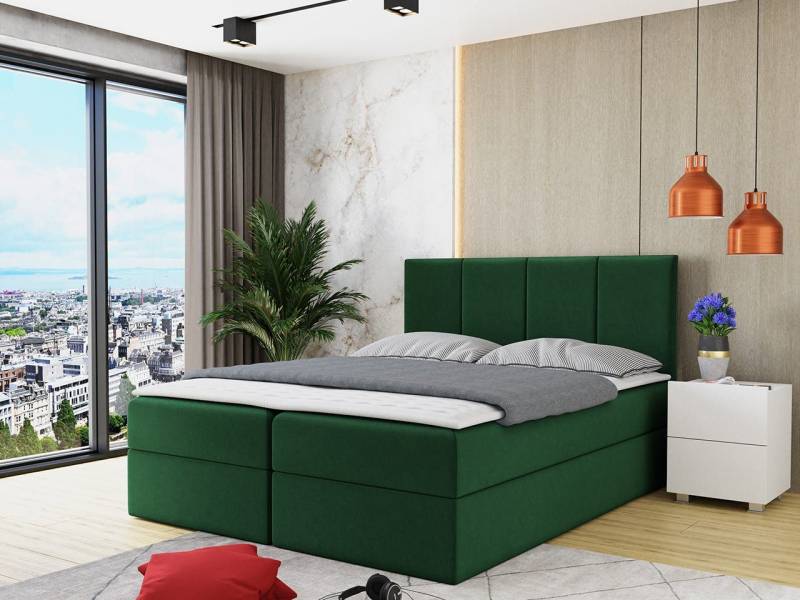 MIRJAN24 Boxspringbett Rebos (Lattenrost, Kopfteil und Matratze + Topper), mit zwei Bettkästen für die Bettwäsche von MIRJAN24