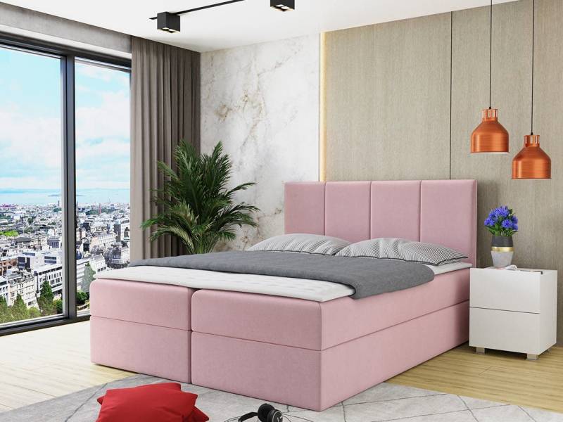 MIRJAN24 Boxspringbett Rebos (Lattenrost, Kopfteil und Matratze + Topper), mit zwei Bettkästen für die Bettwäsche von MIRJAN24