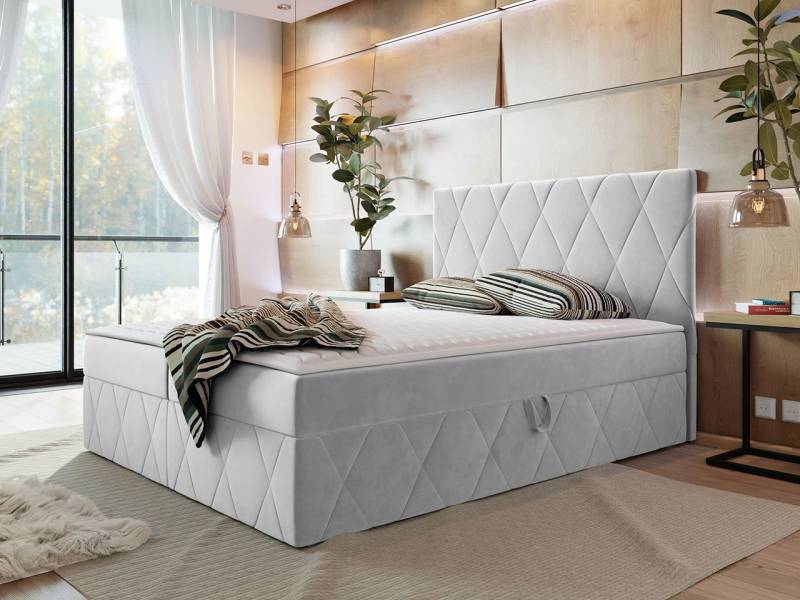 MIRJAN24 Boxspringbett Simoti (mit Hauptmatratze, Topper), 140, 160, 180 / 200 cm, Doppelbett mit zwei Bettkästen von MIRJAN24