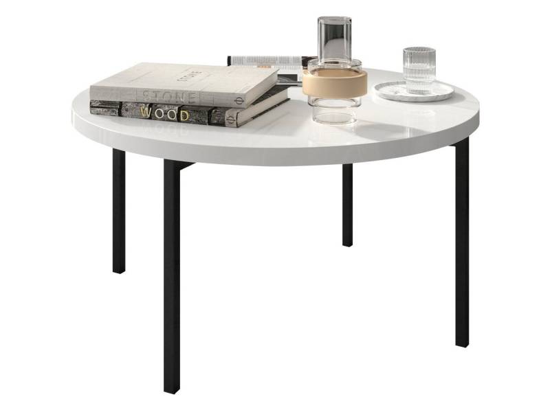 MIRJAN24 Couchtisch Sigma C02, Metallfüße schwarz 20 mm, Durchmesser: 80 cm von MIRJAN24