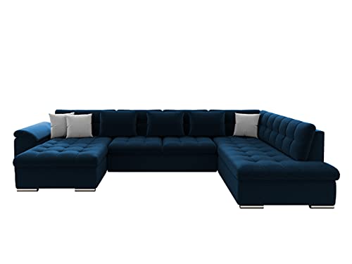 Mirjan24 Eckcouch Ecksofa Niko, Design Sofa Couch mit Schlaffunktion U-Sofa Große Farbauswahl Wohnlandschaft (Ecksofa Links, Kronos 09 + Kronos 09 + Paros 05) von Mirjan24