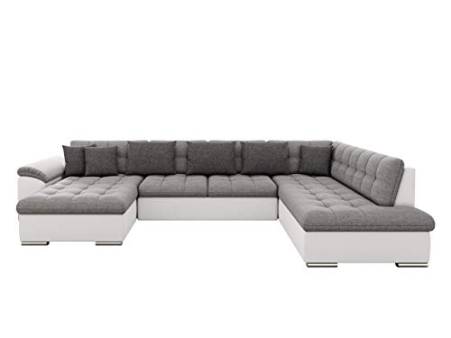 Mirjan24 Eckcouch Ecksofa Niko, Design Sofa Couch mit Schlaffunktion U-Sofa Große Farbauswahl Wohnlandschaft (Ecksofa Links, Soft 017 + Lux 05 + Lux 06) von Mirjan24