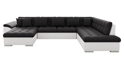 Mirjan24 Eckcouch Ecksofa Niko, Design Sofa Couch mit Schlaffunktion U-Sofa Große Farbauswahl Wohnlandschaft (Ecksofa Links, Soft 017 + Soul 20) von Mirjan24