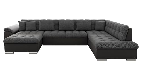 Mirjan24 Eckcouch Ecksofa Niko, Design Sofa Couch mit Schlaffunktion U-Sofa Große Farbauswahl Wohnlandschaft (Ecksofa Links, Soft 020 + Majorka 03) von Mirjan24