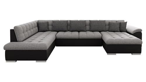 Mirjan24 Eckcouch Ecksofa Niko, Design Sofa Couch mit Schlaffunktion U-Sofa Große Farbauswahl Wohnlandschaft (Ecksofa Rechts, Soft 011 + Lux 05 + Lux 06) von Mirjan24