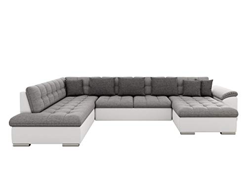 Mirjan24 Eckcouch Ecksofa Niko, Design Sofa Couch mit Schlaffunktion U-Sofa Große Farbauswahl Wohnlandschaft (Ecksofa Rechts, Soft 017 + Lux 05 + Lux 06) von Mirjan24