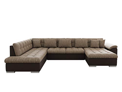 Mirjan24 Eckcouch Ecksofa Niko, Design Sofa Couch mit Schlaffunktion U-Sofa Große Farbauswahl Wohnlandschaft (Ecksofa Rechts, Soft 066 + Lawa 02) von Mirjan24