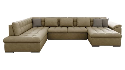Mirjan24 Eckcouch Ecksofa Niko, Design Sofa Couch mit Schlaffunktion U-Sofa Große Farbauswahl Wohnlandschaft (Ecksofa Rechts, Zetta 291 + Zetta 291 + Zetta 293) von Mirjan24