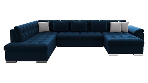 Mirjan24 Eckcouch Ecksofa Niko Bis, Design Sofa Couch mit Schlaffunktion und Bettkasten U-Sofa Farbauswahl Wohnlandschaft vom Hersteller (Ecksofa Rechts, Kronos 09 + Kronos 09 + Paros 05) von Mirjan24
