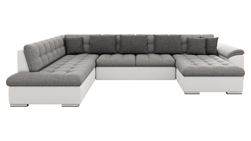 Mirjan24 Eckcouch Ecksofa Niko Bis, Design Sofa Couch mit Schlaffunktion und Bettkasten U-Sofa Farbauswahl Wohnlandschaft vom Hersteller (Ecksofa Rechts, Soft 017 + Lux 05 + Lux 06) von Mirjan24