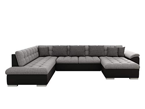 Mirjan24 Eckcouch Ecksofa Niko, Design Sofa Couch mit Schlaffunktion U-Sofa Große Farbauswahl Wohnlandschaft (Ecksofa Rechts, Soft 011 + Lux 05 + Lux 06) von Mirjan24