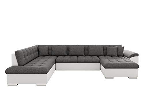 Mirjan24 Eckcouch Ecksofa Niko, Design Sofa Couch mit Schlaffunktion U-Sofa Große Farbauswahl Wohnlandschaft (Ecksofa Rechts, Soft 017 + Lux 06) von Mirjan24