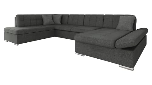 Mirjan24 Ecksofa Bergen Design Eckcouch mit Schlaffunktion und Bettkasten, Regulierbare Armlehnen, U-Form Sofa vom Hersteller, Wohnlandschaft (Lux 06 + Lux 06 + Lux 05, Ecksofa: Rechts) von Mirjan24