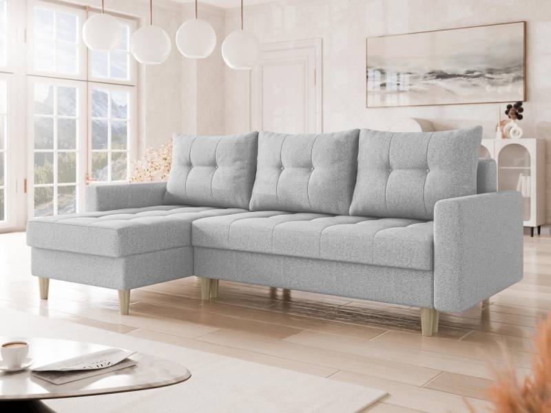 MIRJAN24 Ecksofa Bodo, mit Schlaffunktion und Bettkasten, Holzfüße, Rückenlehne in Form beweglicher Kissen MIRJAN24 Ecksofa Bodo, mit Schlaffunktion und Bettkasten, Holzfüße, Rückenlehne in Form beweglicher Kissen von MIRJAN24