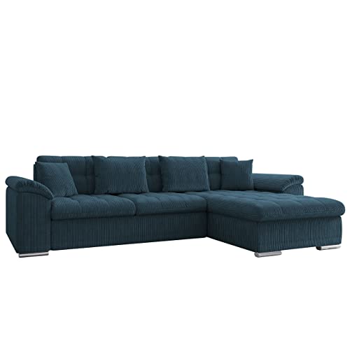 Mirjan24 Ecksofa Diana Cord, Eckcouch mit Bettkasten und Schlaffunktion, Elegante Couch, Polsterecke Sofa, Couchgarnitur, L-Form Schlafsofa, Farbauswahl (Poso 05, Seite: Rechts) von Mirjan24