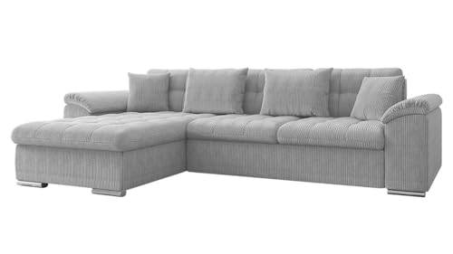 Mirjan24 Ecksofa Diana Cord, Eckcouch mit Bettkasten und Schlaffunktion, Elegante Couch, Polsterecke Sofa, Couchgarnitur, L-Form Schlafsofa, Farbauswahl (Poso 110, Seite: Links) von Mirjan24