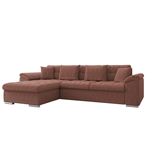 Mirjan24 Ecksofa Diana Cord, Eckcouch mit Bettkasten und Schlaffunktion, Elegante Couch, Polsterecke Sofa, Couchgarnitur, L-Form Schlafsofa, Farbauswahl (Poso 29, Seite: Links) von Mirjan24