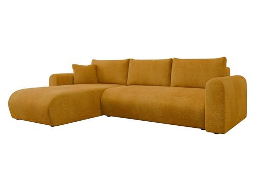Mirjan24 Ecksofa Eliwo, Design Eckcouch, Couch mit Schlaffunktion und Bettkasten, Wohnlandschaft, Bettfunktion L-Form Sofa, Ottomane universell (Wave 05) von Mirjan24