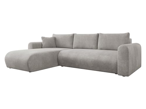 Mirjan24 Ecksofa Eliwo, Design Eckcouch, Couch mit Schlaffunktion und Bettkasten, Wohnlandschaft, Bettfunktion L-Form Sofa, Ottomane universell (Wave 15) von Mirjan24