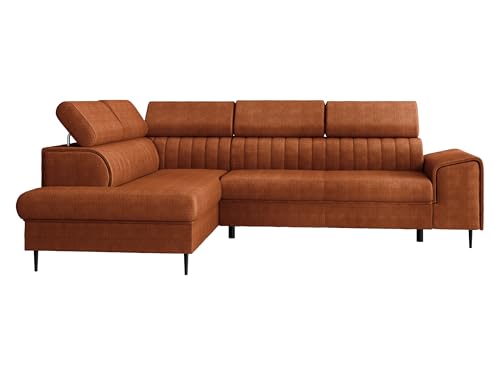 Mirjan24 Ecksofa Kadurin mit Bettkasten, Polsterecke mit Einstellbare Kopfstützen, L-Form Sofa mit Schlaffunktion, Eckcouch für Wohnzimmer mit Bettfunktion (Flow 09, Seite: Links) von Mirjan24