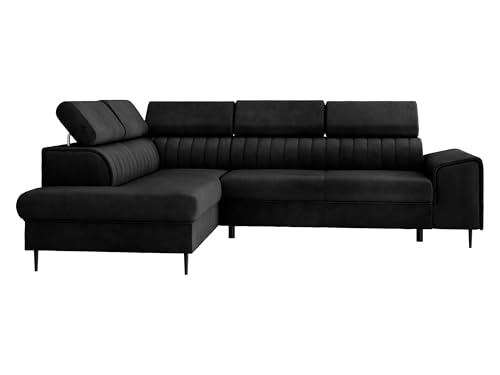 Mirjan24 Ecksofa Kadurin mit Bettkasten, Polsterecke mit Einstellbare Kopfstützen, L-Form Sofa mit Schlaffunktion, Eckcouch für Wohnzimmer mit Bettfunktion (Magic Velvet 2219, Seite: Links) von Mirjan24
