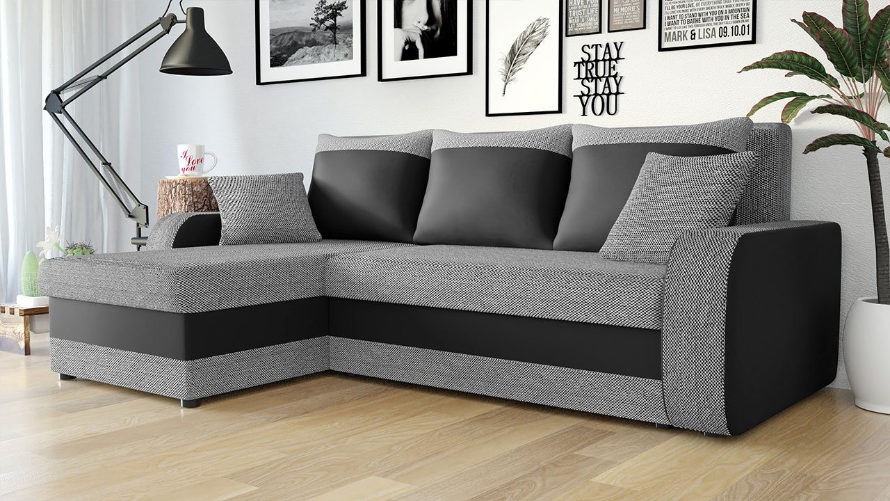 MIRJAN24 Ecksofa Kris Lux, mit Schlaffunktion und zwei Bettkasten, L-Form mit Kissen-Set, L: 238 cm von MIRJAN24