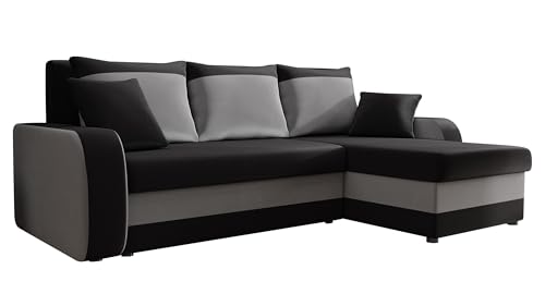Mirjan24 Ecksofa Kristofer, Design Eckcouch, Couch mit Schlaffunktion, Zwei Bettkasten, Wohnlandschaft, Bettfunktion L-Form Sofa, Ottomane universell (Manila 18 + Manila 16) von Mirjan24