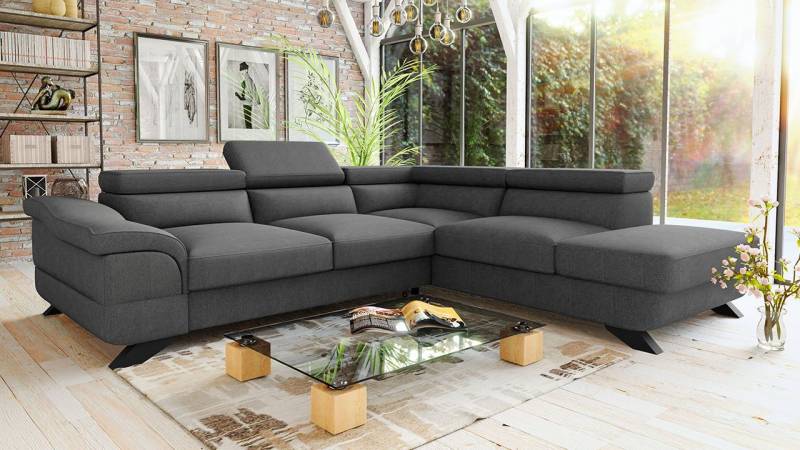 MIRJAN24 Ecksofa Lagos, mit Schlaffunktion und Bettkasten, einstellbare Kopfstützen, Hubautomatik MIRJAN24 Ecksofa Lagos, mit Schlaffunktion und Bettkasten, einstellbare Kopfstützen, Hubautomatik von MIRJAN24