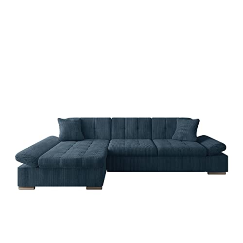 Mirjan24 Ecksofa Malwi Cord mit Regulierbare Armlehnen, L-Form Sofa mit Schlaffunktion und Bettkasten, Design Eckcouch, Wohnlandschaft, Couch (Poso 05, Seite: Links) von Mirjan24