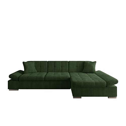 Mirjan24 Ecksofa Malwi Cord mit Regulierbare Armlehnen, L-Form Sofa mit Schlaffunktion und Bettkasten, Design Eckcouch, Wohnlandschaft, Couch (Poso 14, Seite: Rechts) von Mirjan24