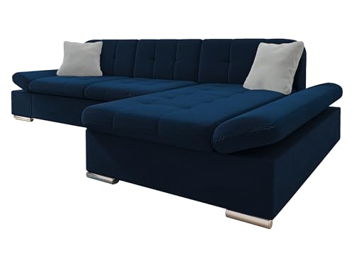 Mirjan24 Ecksofa Malwi mit Regulierbare Armlehnen Design Eckcouch mit Schlaffunktion Bettkasten L-Form Sofa Couch Wohnlandschaft (Kronos 09 + Kronos 09 + Paros 05, Ecksofa: Rechts) von Mirjan24
