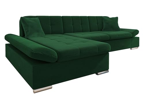 Mirjan24 Ecksofa Malwi mit Regulierbare Armlehnen Design Eckcouch mit Schlaffunktion Bettkasten L-Form Sofa Wohnlandschaft Couch v2 (Kronos 19, Ecksofa: Links) von Mirjan24