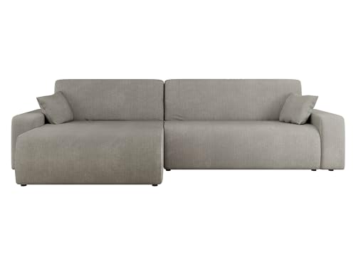 Mirjan24 Ecksofa Pixalo L Maxi, Design Eckcouch, Couch mit Schlaffunktion und Bettkasten, Wohnlandschaft, Bettfunktion L-Form Sofa, Ottomane universell (Lima 50) von Mirjan24