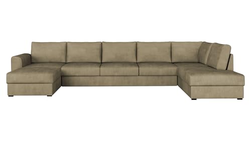 Mirjan24 Ecksofa Wilma Large für große Räume, 2 Bettkasten Schlaffunktion Schlafsofa Bettsofa Eckcouch Polsterecke Sofa Couch Couchgarnitur Wohnlandschaft (Zetta 291, Seite: Rechts) von Mirjan24