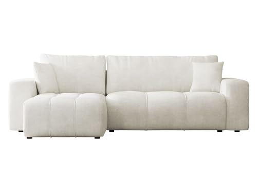Mirjan24 Ecksofa mit Bettkasten Furyn, Eckcouch Couch mit Schlaffunktion, Wohnlandschaft, Bettfunktion, Design L-Form Sofa, Seite Universal, Stoff Plüsch (Velo 621) von Mirjan24