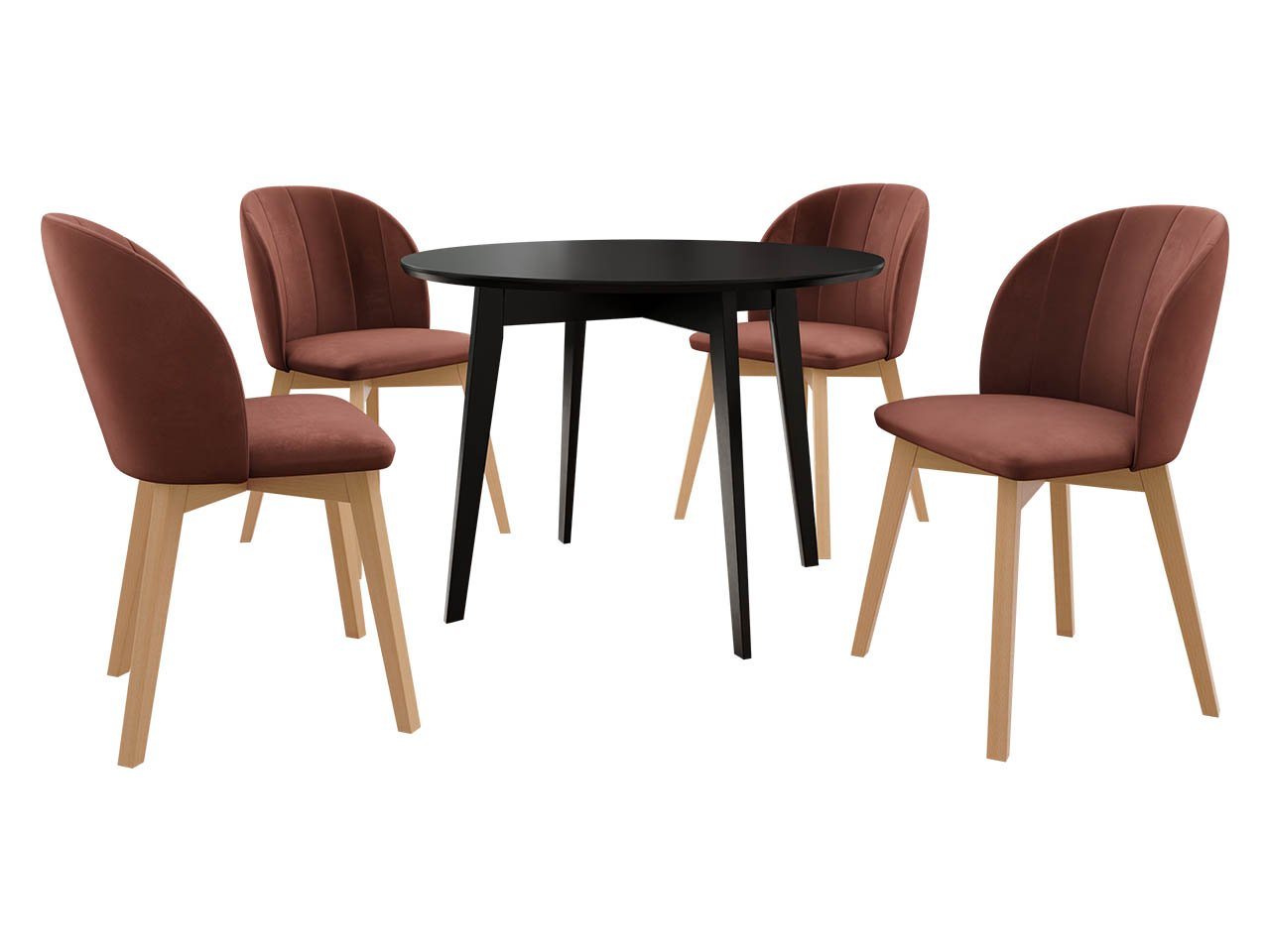 MIRJAN24 Essgruppe Diplodok-04, (Komplett-Set, Runder Esstisch, 4 Stühlen) von MIRJAN24